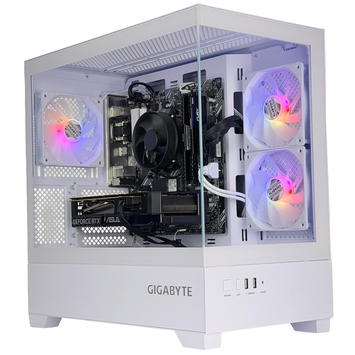 Gaming PC AMD Ryzen 5 5500 - Nvidia RTX 3050 6GB, 16GB DDR4 RAM, 1TB SSD, Windows 11 - WJMTech C201