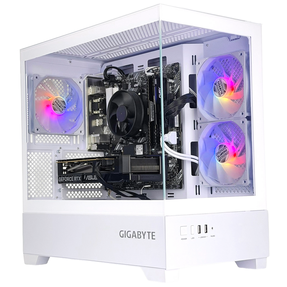 Gaming PC AMD Ryzen 5 5500 - Nvidia RTX 3050 6GB, 16GB DDR4 RAM, 1TB SSD, Windows 11 - WJMTech C201