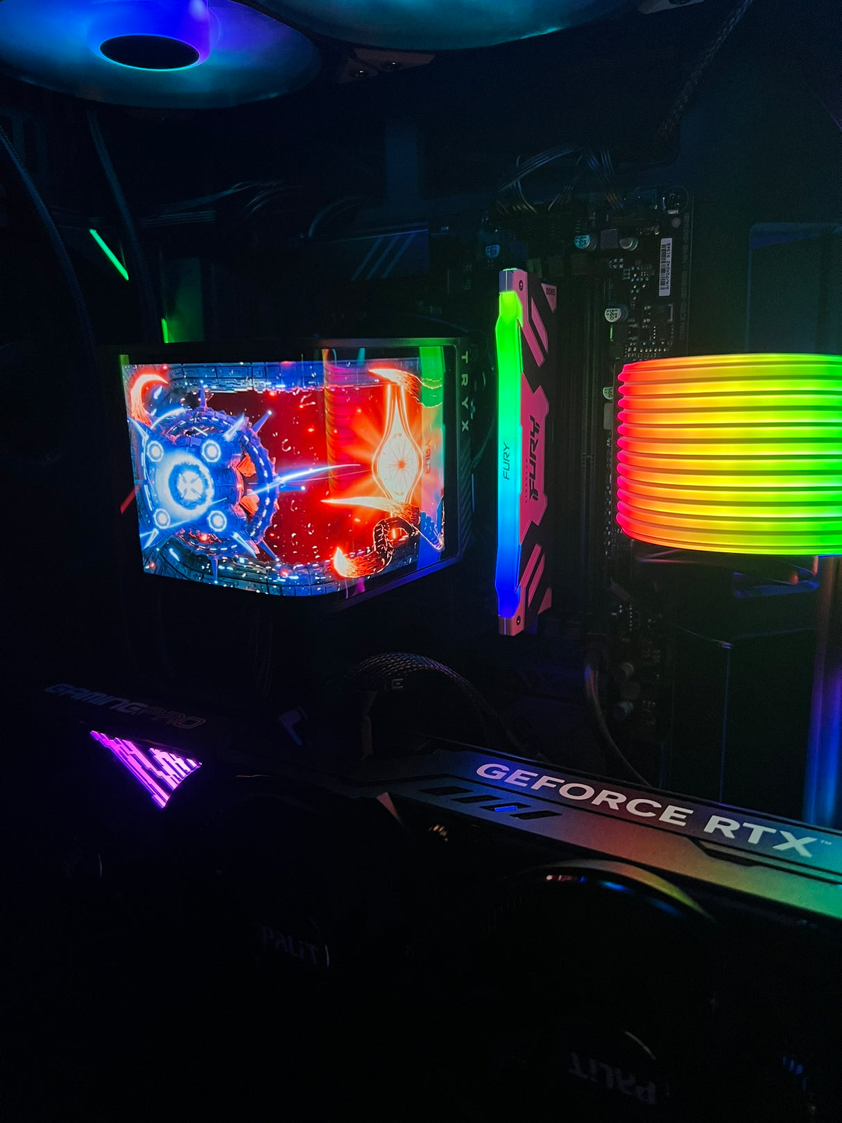 WJMTech Y70 Touch Gaming PC - Ryzen 7 9800X3D, RTX 5070 Ti 16GB, TRYX Panorama SE, 32GB RAM, 1TB Nvme