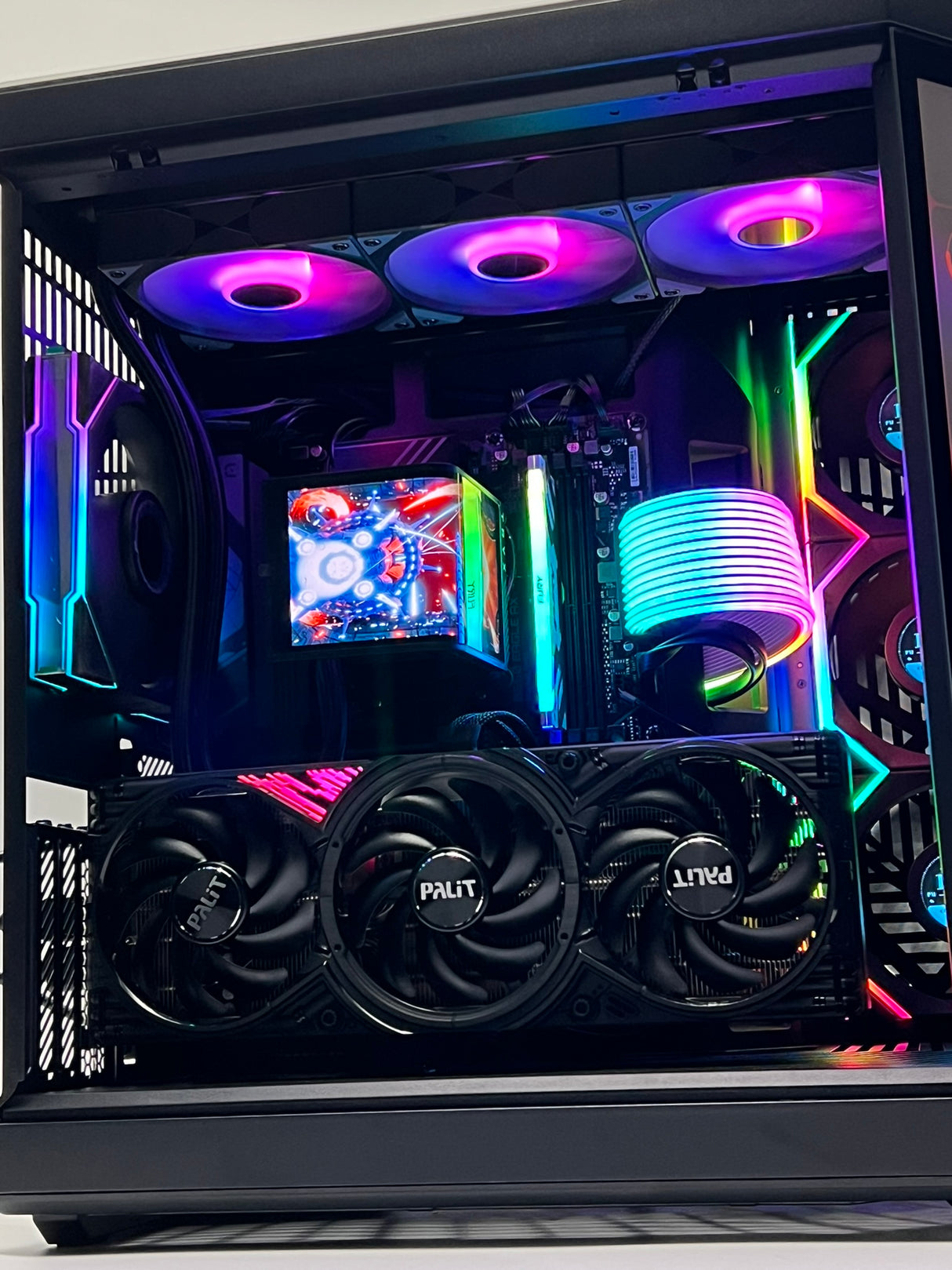 WJMTech Y70 Touch Gaming PC - Ryzen 7 9800X3D, RTX 5070 Ti 16GB, TRYX Panorama SE, 32GB RAM, 1TB Nvme