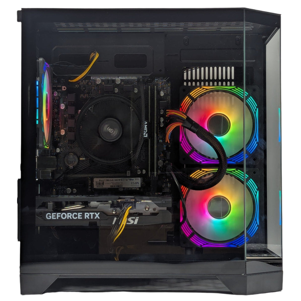 WJM DS Black - Fast Gaming PC - Ryzen 5 4.2GHz - RTX Graphics - 32GB DDR4 RAM - 512GB NVMe SSD, 1TB HDD, Win 11