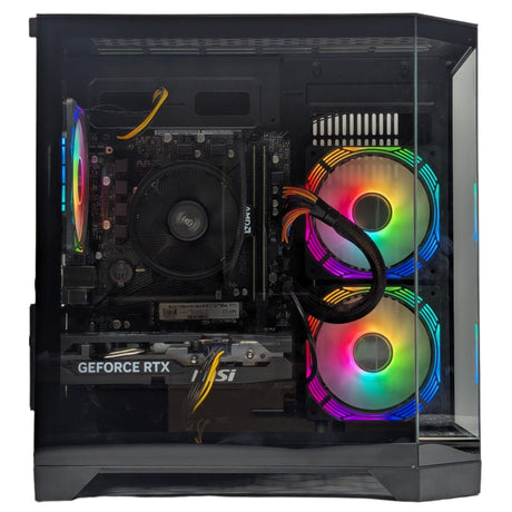 WJM DS Black - Fast Gaming PC - Ryzen 5 4.2GHz - RTX Graphics - 32GB DDR4 RAM - 512GB NVMe SSD, 1TB HDD, Win 11