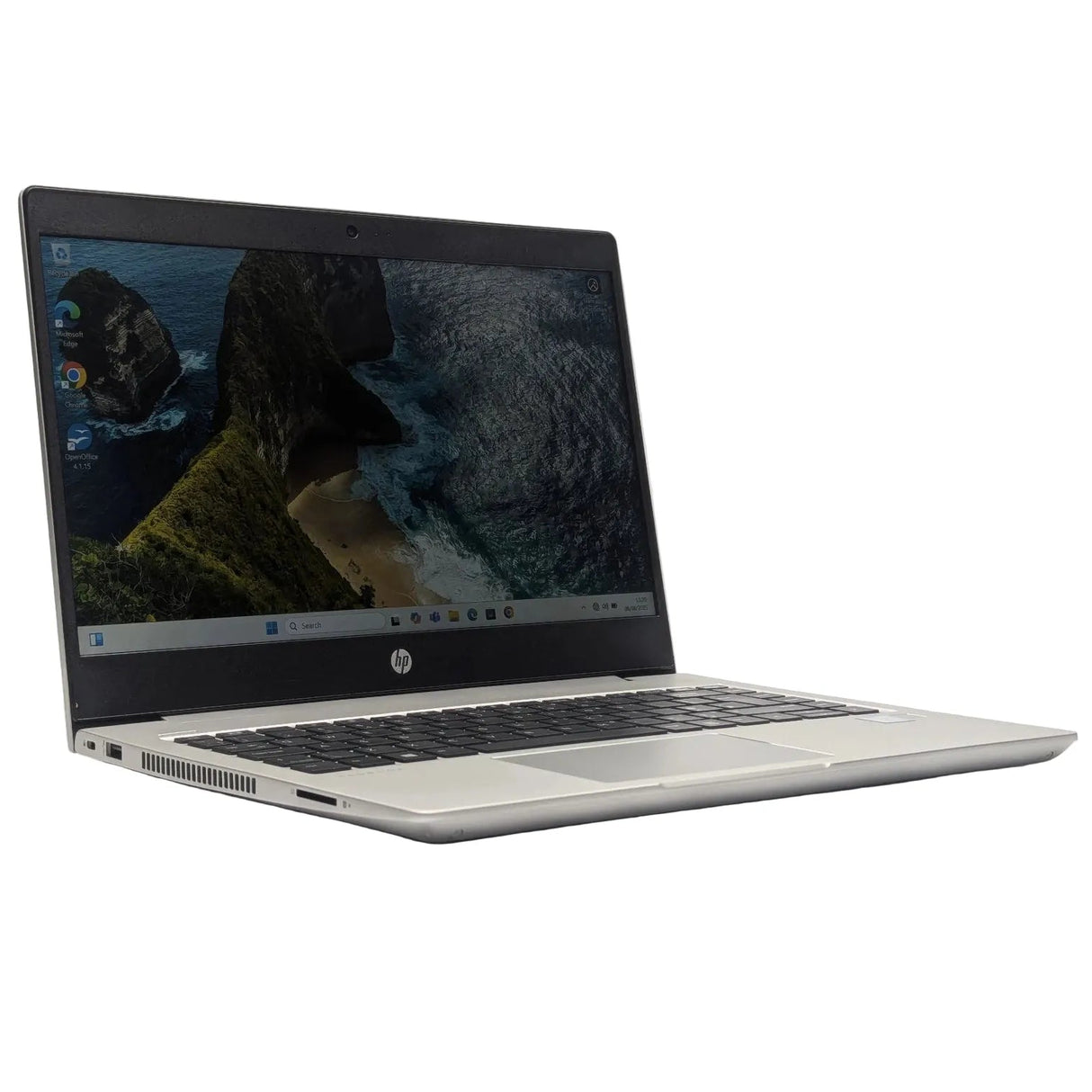 Laptop with HP logo on a white background
