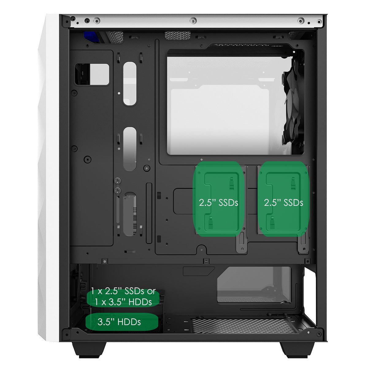 White Diamond RGB Gaming PC - Core i7 - 4770 3.6GHz WiFi Windows 10 GTX Graphics - WJMTech