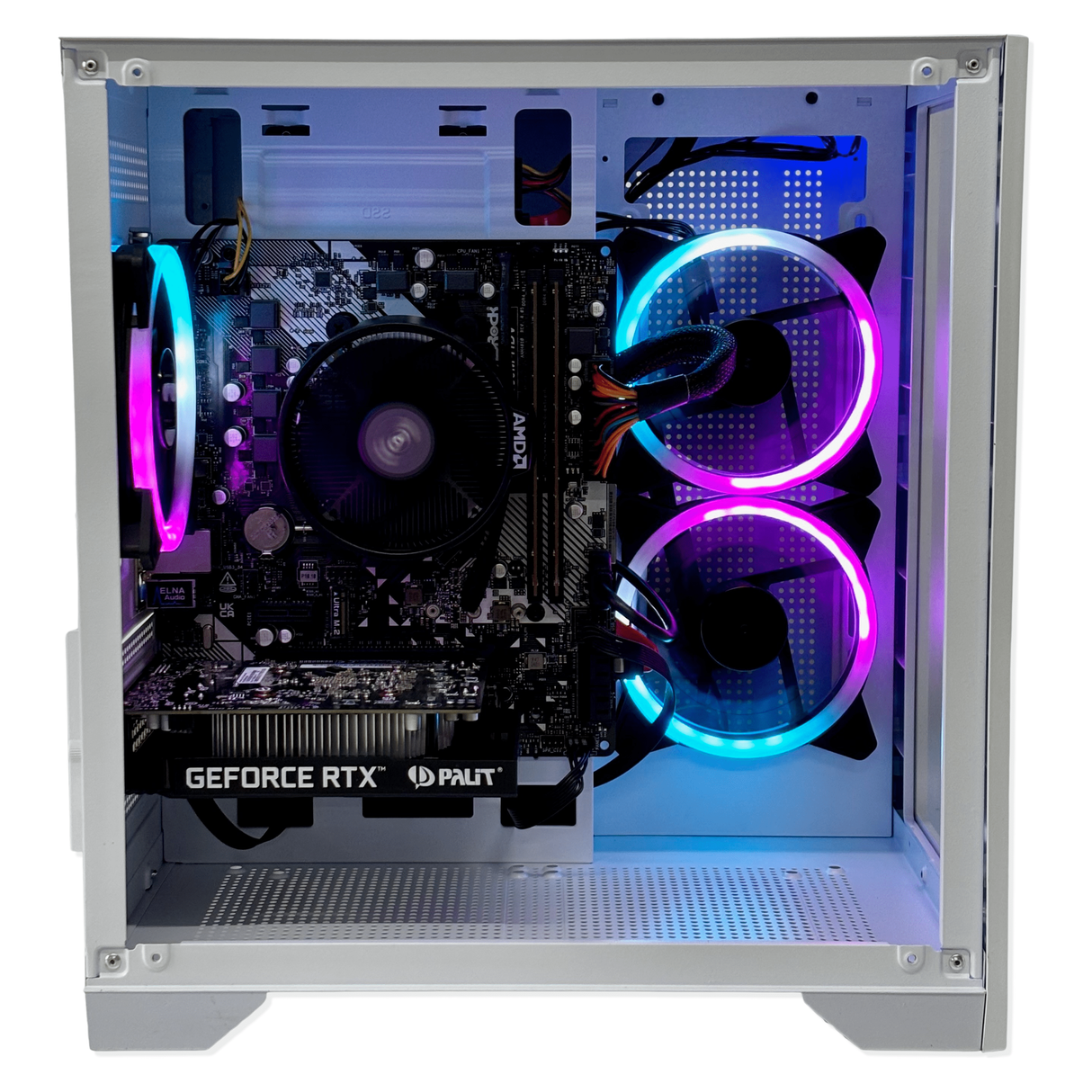 WJM Infinity Gaming PC - AMD Ryzen 5 5500 4.2GHz - RTX 4060 8GB - 32GB DDR4 RAM - 512GB NVMe SSD, 1TB HDD, aRGB, WiFi, Windows 11 - WJMTech