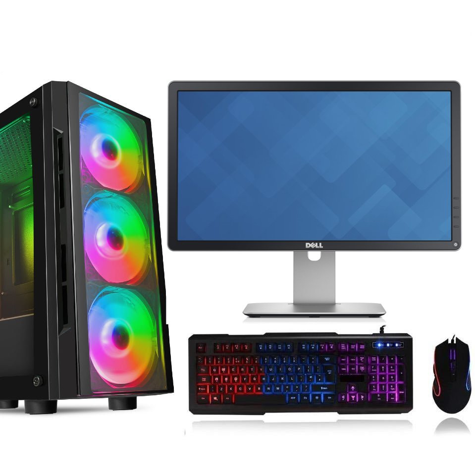 WJM Flash Gaming PC Bundle - SSD + HDD , Widescreen Monitor | Core i7 | RTX Graphics