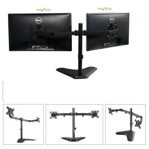 2 x 24" Dual Dell Monitor Setup 46" FULL HD 1920x1200 16:10 LED DisplayPort New Stand U2412M