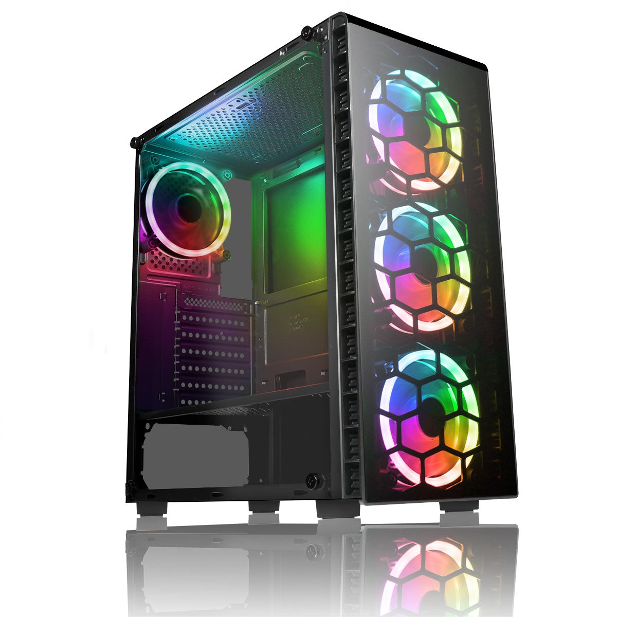 RGB Glass PANEL Gaming PC SETUP i5 SSD HDD 4GB GTX 1650 Win 10 600 Mbps  Wi-fi