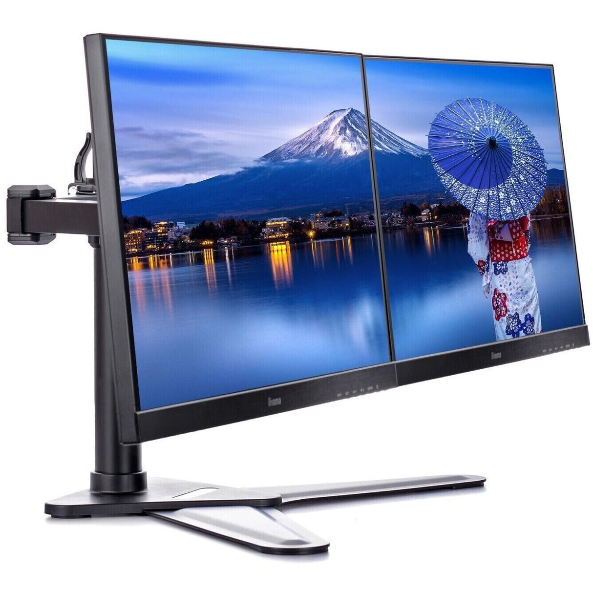 Dual Monitor Screen Setup Dell/HP 2 x 20" HD LED Dual Stand - WJMTech