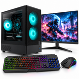 Gaming PC Bundle - RTX 3070 8GB, 27" 120Hz Monitor, Ryzen 5 5500, 32GB RAM, 1TB NVMe, RGB Keyboard & Mouse