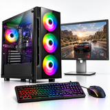 WJMTech starter gaming PC bundle with 24-inch monitor