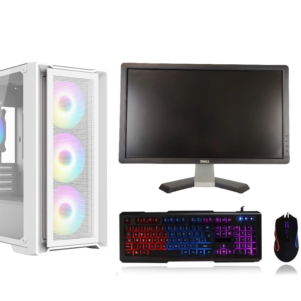 Vento White Gaming PC Bundle 19' Widescreen i5-4570 3.6GHz 1TB Win 10 Wifi Graphics SSD Options