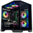 Glossy computer case with RGB lighting on a transparent background