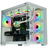 Computer case with RGB lighting and visible hardware components on a white background
