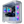 Computer case with RGB lighting and visible components on a white background