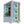 A gaming PC with RGB lighting and a transparent side panel showcasing the internal components, including the CPU and graphics cards.