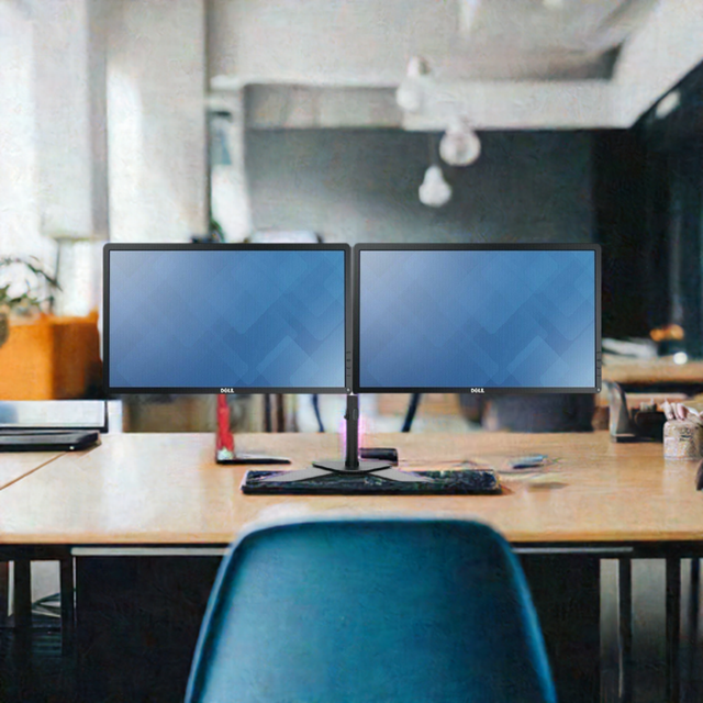 2 x 24" Dual Monitor Setup FULL HD 1920x1200 LED DisplayPort New Stand