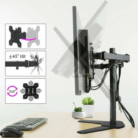 HP EliteDisplay E233 Dual Monitor Bundle 2x 23" HDMI DP IPS Full HD 1080p - WJMTech