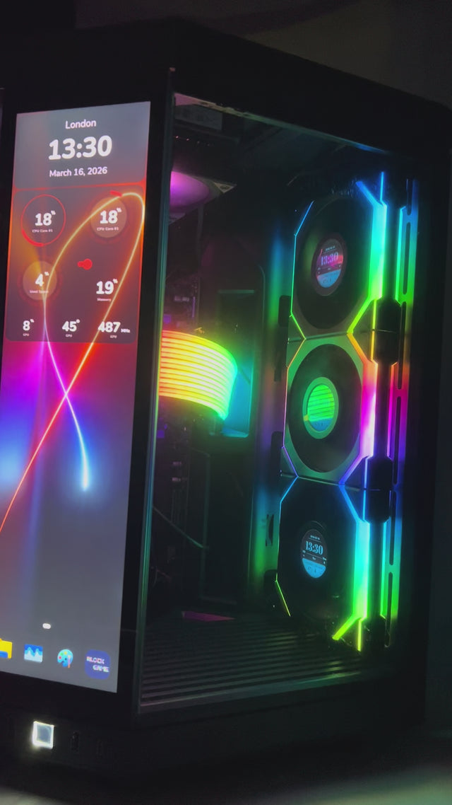 WJMTech Y70 Touch Gaming PC - Ryzen 7 9800X3D, RTX 5070 Ti 16GB, TRYX Panorama SE, 32GB RAM, 1TB Nvme