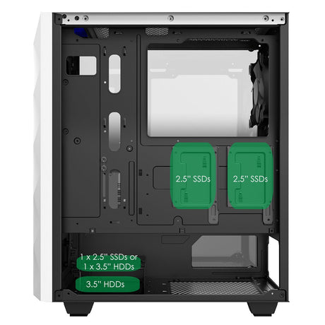 White Diamond RGB Gaming PC - Core i7 - 4770 3.6GHz WiFi Windows 10 GTX Graphics - WJMTech