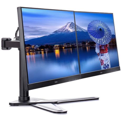2 x Dell 22" Dual Monitor Setup HD LED VGA New Dual Stand