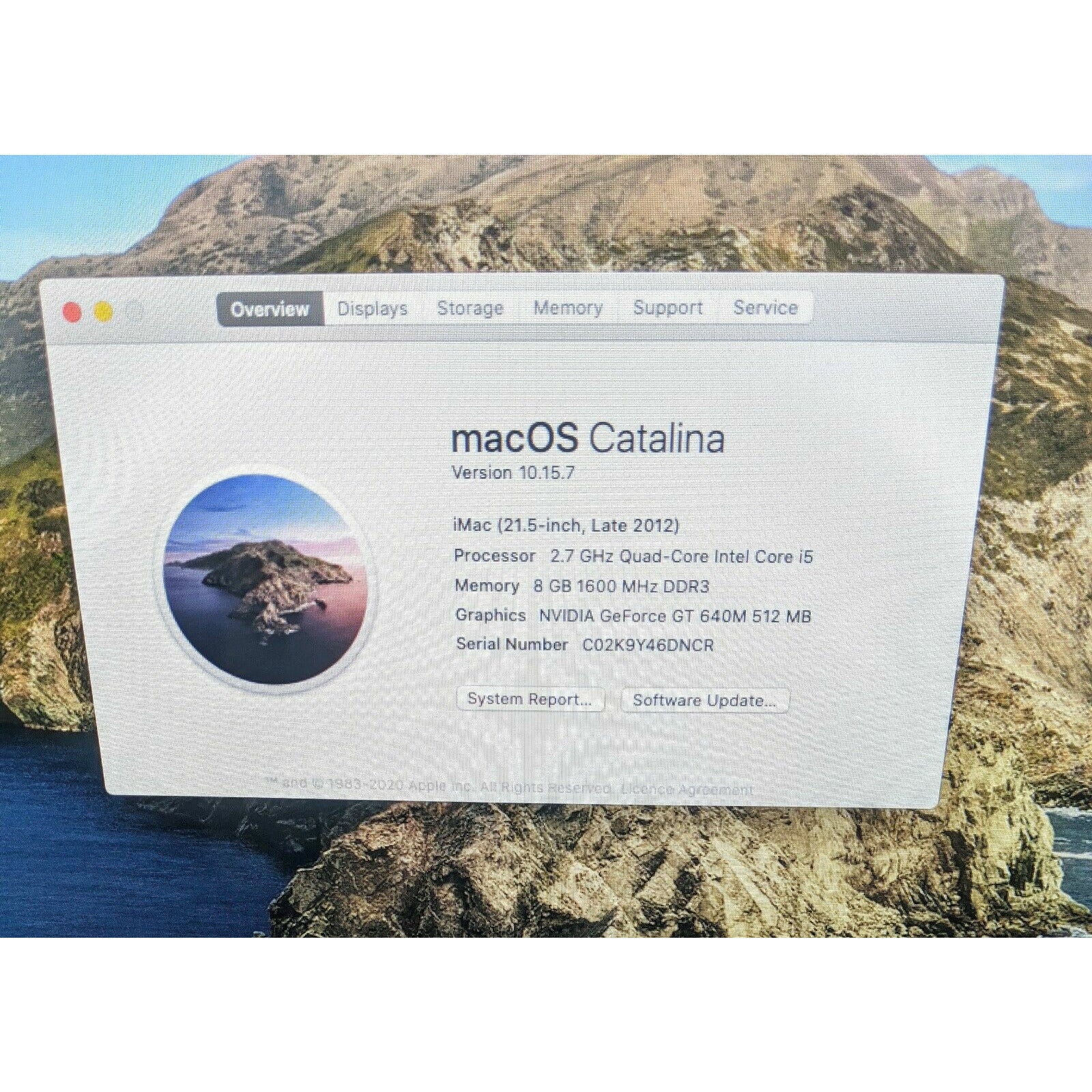 Apple Imac 21.5 i5 Quad Core 8GB 1TB Nvidia GT 640M - A Grade - KB Mouse