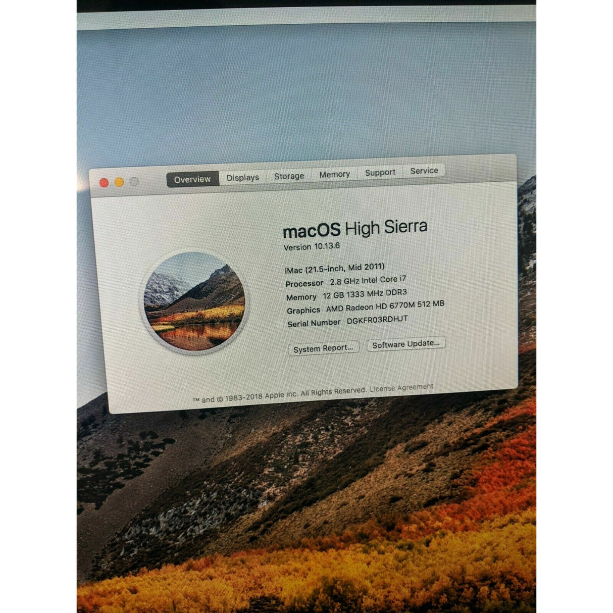 Apple Imac 21.5 IPS i5 2.5GHz 8GB 500GB High Sierra A1311 12,1 HD 6770M GDDR5 - WJMTech