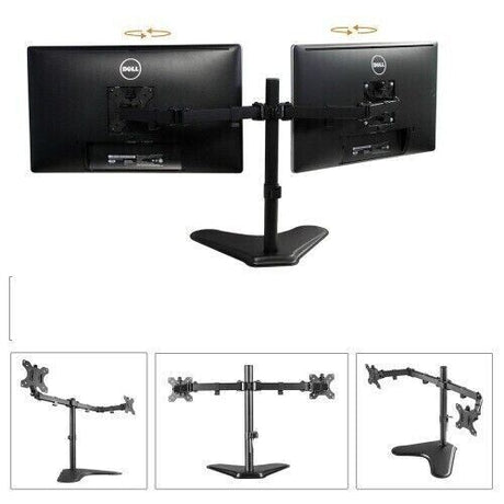 Dual Monitor Screen Setup Dell/HP 2 x 20" HD LED Dual Stand - WJMTech
