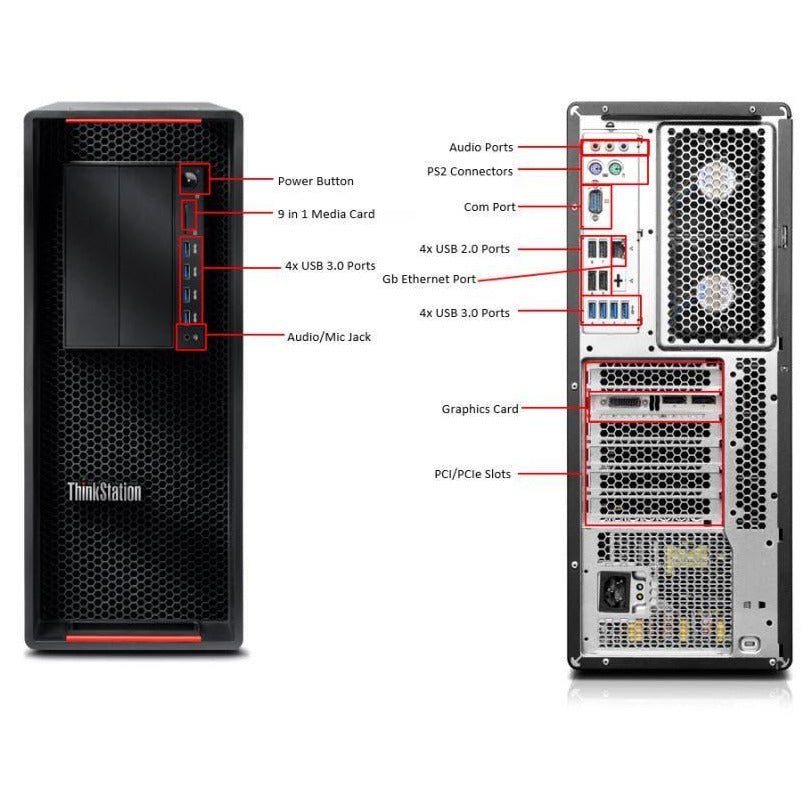LENOVO THINKSTATION P500 XEON E5 - 1603 V3 Workstation Desktop PC 16GB RAM Win 10 Pro - WJMTech
